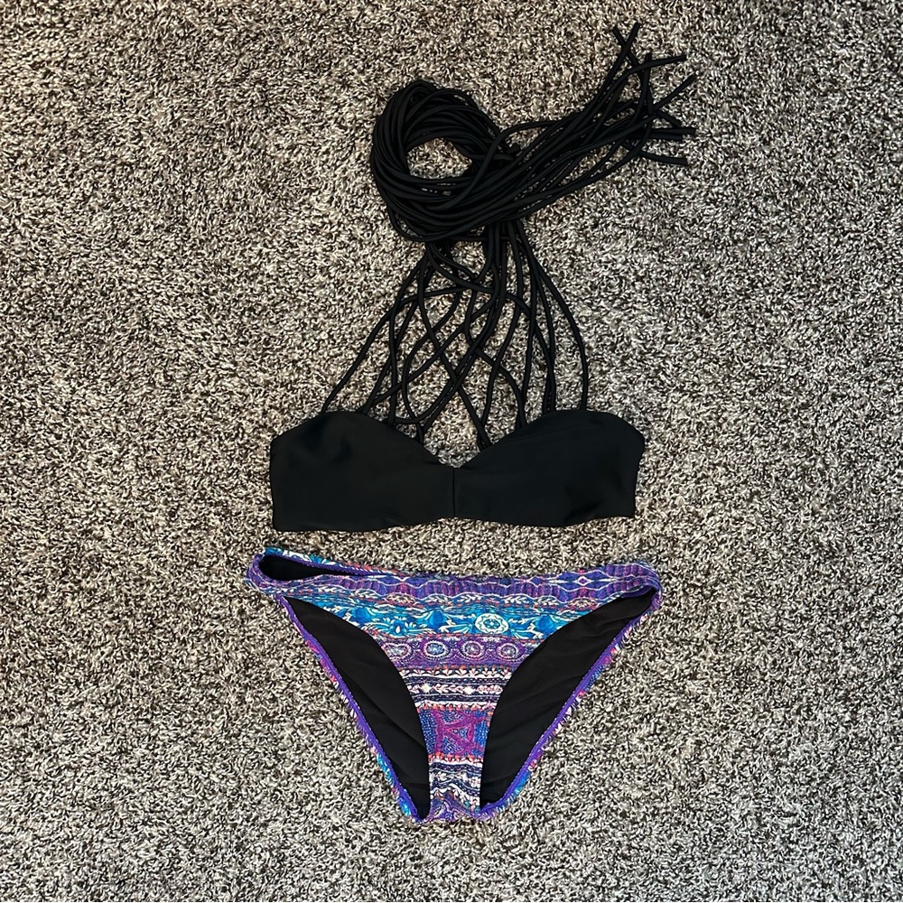 Black strappy bikini set by Forever 21